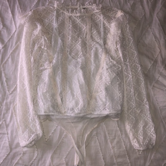 Free People Ivory Lace Bodysuit - Picture 2 of 8